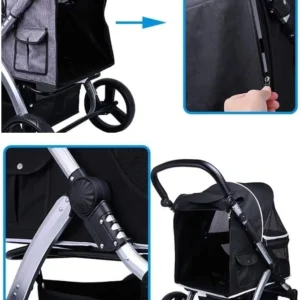 Large Pet Pram Dog Strollers Travel Carriage Stroller Carrier Cat Stroller Breathable 600d Oxford Cloth