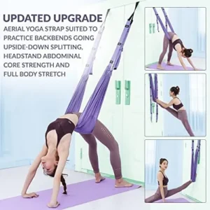 Leg Stretcher Strap, Stretching Equipment with Door Anchor Flexibility Trainer Backbend Assist for Dance Aerial Yoga Ballet Leg Stretching Exercise