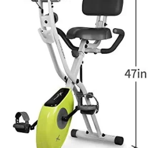 leikefitness LEIKE X Bike Ultra-Quiet Folding Exercise Bike, Magnetic Upright Bicycle with Heart Rate,LCD Monitor and easy to assemble