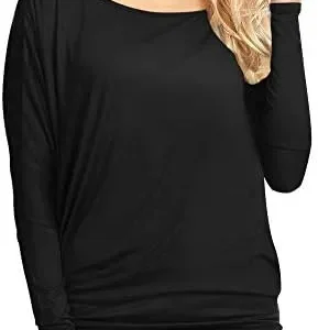 Lock and Love Women’ s Flowy and Comfort Draped Long Sleeve Batwing Dolman top S-3XL Plus Size