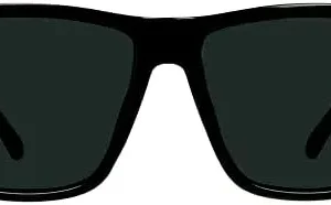 Locs Gangster Oversized Rectangular Horn Rim Sunglasses All Black, mens