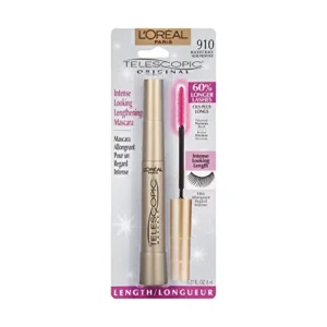 L’Oreal Paris Makeup Telescopic Original Lengthening Mascara, Blackest Black, 0.27 Fl Oz (1 Count)