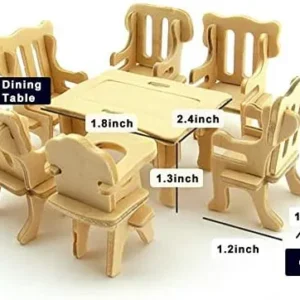 LoveInUSA 3D Wooden Dollhouse Furniture Puzzle DIY House Room Miniature Furniture Sets Puzzle Gift for Kids