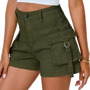 luvamia Cargo Shorts for Women Trendy High Wasited Casual Summer Stretchy Utility Cut Off Shorts with Pockets