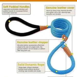 lynxking Dog Leash Slip Lead Snap Hook Rope Leash Strong Heavy Duty Braided Dog Training Leash No Pull Training Lead Leashes for Medium Large and Small Dogs