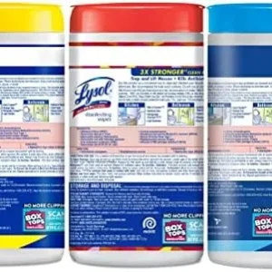 Lysol Disinfectant Wipes Bundle, Multi-Surface Antibacterial Cleaning Wipes, contains x2 Lemon & Lim Blossom, Crisp Linen, Mango & Hibiscus, 80 Count (Pack of 4)