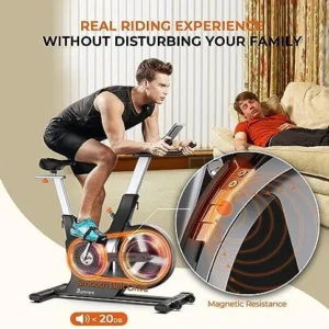 Magnetic Exercise Bike with 2 Seats – Bonvork Silent Belt Drive Stationary Bikes for Home with 40 LB Heavy Flywheel, Indoor Cycling Bike, Cycle Bike for Home Gym Workout Bike Training