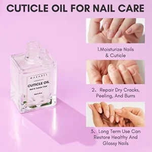 Makartt Cuticle Oil For Nails Care, Cuticle Softener Nail Growth Treatment Moisturizes and Strengthens, 15ML Nail Repair Oil Quickly Absorbed Nail Tech Supplies Hand Foot Oil for Nail Art Manicure Kit