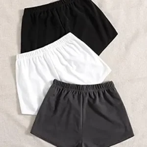 MakeMeChic Women’s 3pack Elastic Waist Knot Front Lounge Track Shorts