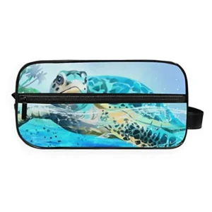 Makeup Bag Portable Travel Cosmetic Toiletry Bag Sea Turtle Floats Watercolor Painting Organizer Accessories Case Tools Case for Beauty Women