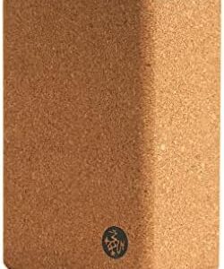 Manduka Yoga Cork Block – Yoga Prop and Accessory, Good for Travel, Comfortable Edges, Lightweight, Extra Firm Cork