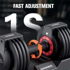 Mangko Adjustable Dumbbell 25LB Single Dumbbell 5 in 1 Free Dumbbell Weight Adjust with Anti-Slip Metal Handle, Ideal for Full-Body Home Gym Workouts