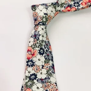 Mantieqingway Men’s Cotton Floral Neck Tie 2.56” Printed Skinny Tie