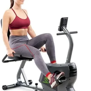 Marcy Magnetic Recumbent Exercise Bike For Home and Home Gym, With Digital Monitor And Quick Adjustable Seat NS-1206R