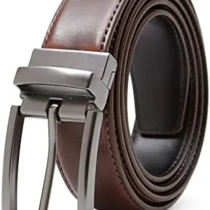 Marino Reversible Leather Belt For Men – Classic Dress Belt 1.25 Wide – With Removable Rotating Buckle