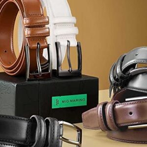 Marino’s Men Genuine Leather Dress Belt with Single Prong Buckle