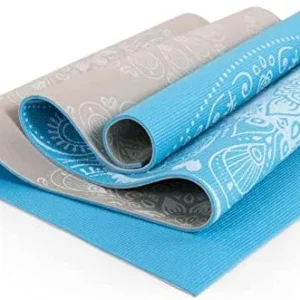 Marjar Yoga Mat for Women/Men, 1/4-Inch Print Reversible Exercise & Fitness Mat for All BareFoot Workouts, Non-Slip Yoga Mat with Carrying Strap & Storage Bag (68″ x 24″ x 6mm Thick)