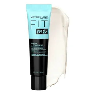 Maybelline Fit Me Matte + Poreless Mattifying Face Primer Makeup With Sunscreen, Broad Spectrum SPF 20, 16HR Wear, Shine Control, Clear, 1 Count