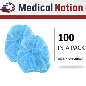 MEDICAL NATION Hair Net and Beard Net | 100 Pack, Blue | Disposable Protective Hairnets and Beard Net Combo for Full Face, Hairnets Food Service, Disposable Hoods Perfect for Work, Lab, Cooking