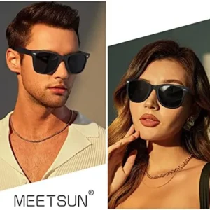 MEETSUN Polarized Sunglasses for Women Men Classic Retro Square Frame Driving Sun Glasses 100% UV Protection