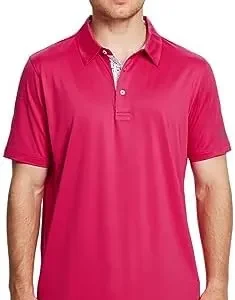 Mens Polo Shirts Short and Long Sleeve Casual Solid Stylish Dry Fit Performance Designed Collared Golf Polo Shirts for Men