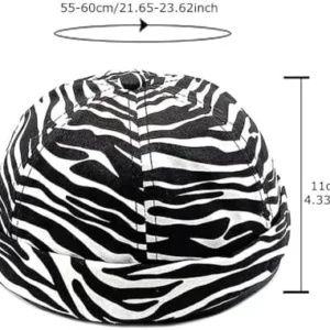 Mens Zebra Print Brimless Hat Cotton Leon Hat No Visor Skull Beanie Cap