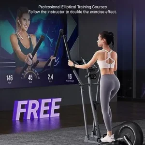 MERACH Elliptical Machine, Elliptical Exercise Machine for Home Use Compact Elliptical Training Machines with MERACH App,16 Resistance Levels Hyper-Quiet Magnetic Driving System