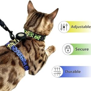 Mewo Cat Harness and Leash Set with AirTag Holder – Escape Proof, Adjustable & Comfortable for Easy Control Cat Walking Harness and Leash