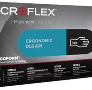 Microflex MidKnight Touch 93-734 Disposable Nitrile Exam Glove Standard Cuff Length MEDIUM 93732080 1000 per Case