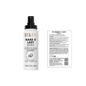 Milani Make It Dewy Setting Spray 3 in 1- Hydrate + Illuminate + Set (2.03 Fl. Oz.) Makeup Finishing Spray – Makeup Primer & Hydrating Setting Spray