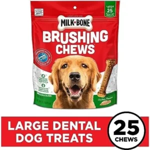 Milk-Bone Original Brushing Chews 25 Large Daily Dental Dog Treats