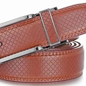 Mio Marino Mens Ratchet Belt with Open Linxx Leather Dress Belt Buckle, Enclosed in an Elegant Gift Box