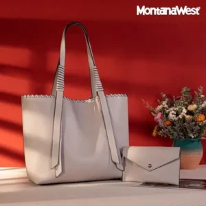 Montana West Tote Bag for Women Slouchy Shoulder Handbag Sets 2Pcs with Wallet