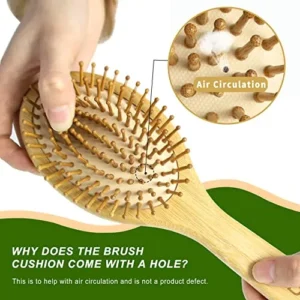 MRD Hair brush, Natural Bamboo Paddle Detangling Hairbrush, Massage Scalp Thick/Thin/Curly/Dry Hair For Women & Men Yellow