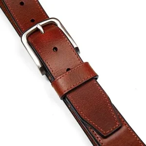 Nautica Men’s Casual and Dress Leather Belt with Metal Buckle