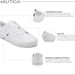 Nautica Men’s Casual Shoe, Classic Lace-Up Low Top Loafer, Fashion Sneaker – in Medium & Wide Width Sizes