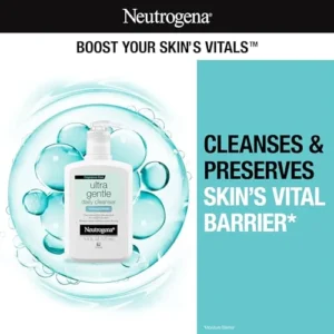 Neutrogena Fragrance Free Ultra Gentle Foaming Daily Cleanser, Hydrating Face Wash for Sensitive Skin, Removes Makeup & Gently Cleanses Without Over Drying, Hypoallergenic, 5.8 fl. oz