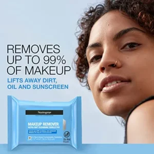 Neutrogena Makeup Remover Facial Cleansing Towelettes, Daily Face Wipes Remove Dirt, Oil, Sweat, Makeup & Waterproof Mascara, Gentle, Soap- & Alcohol-Free, 100% Plant-Based Cloth, 25 ct