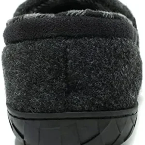 NewDenBer Men’s Moccasin Slippers Warm Memory Foam Felted Wool Plush Shearling Lined Slip on Indoor Outdoor House Shoes