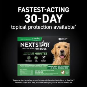 NEXTSTAR Flea and Tick Prevention for Dogs, Repellent, and Control, Fast Acting Waterproof Topical Drops for Large Dogs, 3 Monthly Doses