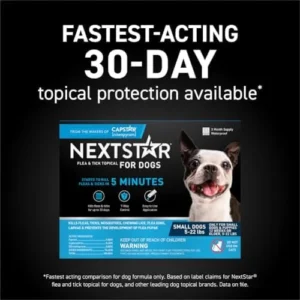 NEXTSTAR Flea and Tick Prevention for Dogs, Repellent, and Control, Fast Acting Waterproof Topical Drops for Small Dogs, 3 Monthly Doses