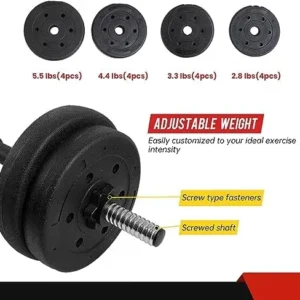 NFPSHOP 66 lbs Adjustable Dumbbell Sets 2 in 1 Free Weights Dumbbells with Anti-Slip Metal Handle for Men and Women Strength Training Home Gym Workout Equipment for Full Body Workout Fitness(Pair)