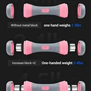 Nice C Adjustable Dumbbells Weights, Neoprene All-in-1 Options, Non-Slip, All-Purpose, Home, Gym, Office