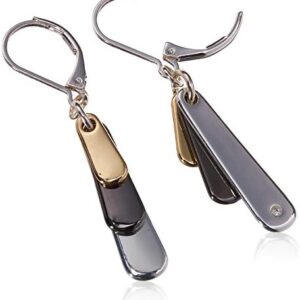 Nine West “Metal Motion” Tri-Tone Shaky Drop Earrings, Multi