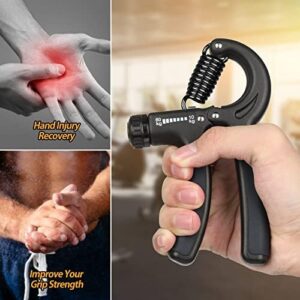 NIYIKOW 2 Pack Grip Strength Trainer, Hand Grip Strengthener, Adjustable Resistance 22-132Lbs (10-60kg), Forearm Strengthener, Perfect for Musicians Athletes and Hand Injury Recovery