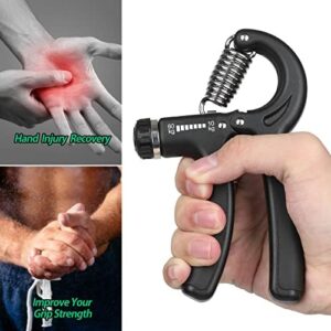 NIYIKOW Grip Strength Trainer, Hand Grip Strengthener, Adjustable Resistance 22-132Lbs (10-60kg), Forearm Strengthener, Perfect for Musicians Athletes and Hand Injury Recovery