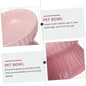 NOLITOY 2pcs Pet Ceramic Bowl Ceramic Cat Bowls Cat Feeding & Watering Supplies Raised Pet Food Water Bowl Pottery Raised Bowl Cat Ceramic Bowl Tilted Pet Feeder Kitten Ceramics Neck Guard