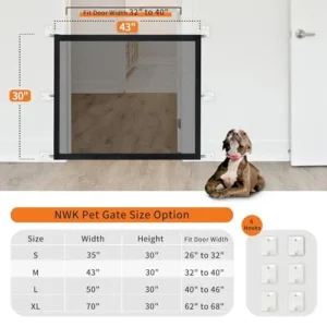 NWK Magic Pet Gate for The House Stairs Providing a Safe Enclosure for Pets to Play and Rest, 6 Loops Design (30” X 43”)