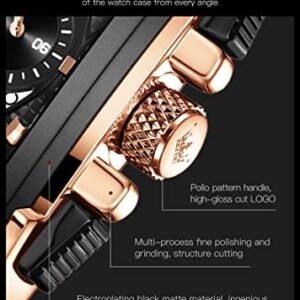 OLEVS Watches for Men Quartz Chronograph Leather Fashion Dress Watch Date Waterproof Luminous Casual Square Business Wrist Watches …