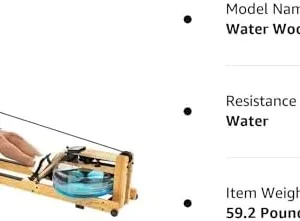 Omelaza Water Rower Rowing Machine with LCD Monitor, 350 lbs Max Load, Rowing Machines for Home Exercise, Water Rower, Rowers for Home, Indoor Outdoor Exercise, Whole Body Exercise Leg Exercise